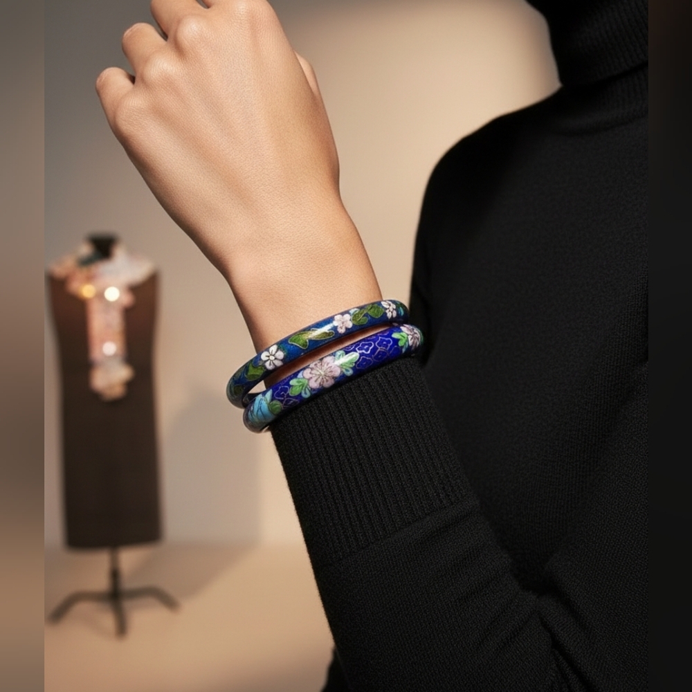 Timelessly Elegant Vintage Cloisonne Bangles